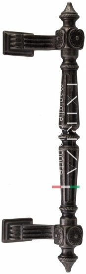 Ручка дверная скоба Extreza CLASSIC LEON 277 мм (200 мм) серебро античная F45