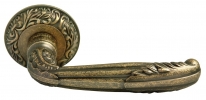 Ручка дверная на круглой розетке Rucetti RAP-CLASSIC 2 OMB Бронза состаренная матовая