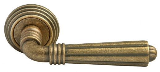 Ручка дверная на круглой розетке Rucetti RAP-CLASSIC-L 5 OMB Бронза античная