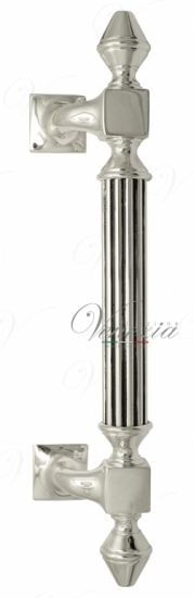 Ручка дверная скоба Venezia Imperione 365мм (235мм) натуральное серебро + черный