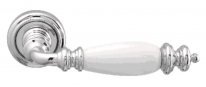 Ручка дверная на круглой розетке Forme Siena Gr910 50 V Хром полированный + Керамика
