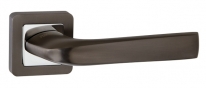 Ручка дверная на квадратной розетке Punto Saturn QR GR/CP-23 графит/хром