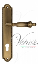 Ручка дверная на планке под цилиндр Venezia Olimpo CYL PL98 матовая бронза