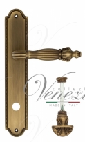 Ручка дверная на планке с фиксатором Venezia Olimpo WC-4 PL98 матовая бронза