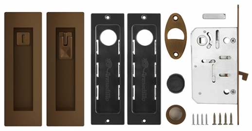 Ручка для раздвижной двери комплект Armadillo SH011 URB BB-17 Бронза коричневая
