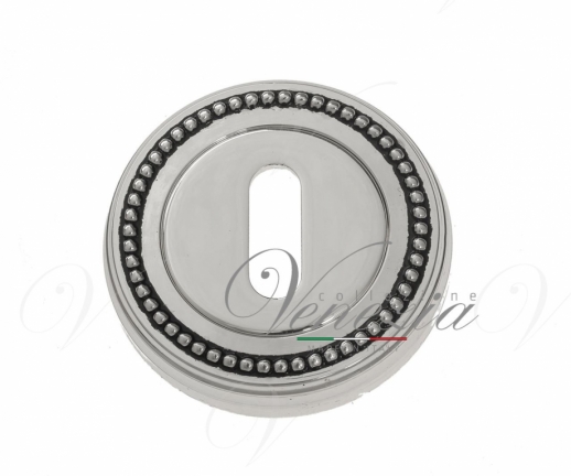 Накладка дверная под ключ буратино Venezia KEY-1 D3 натуральное серебро + черный