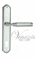 Ручка дверная на планке под цилиндр Venezia Mosca CYL PL02 полированный хром
