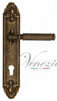 Ручка дверная на планке под цилиндр Venezia Mosca CYL PL90 античная бронза