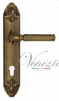 Ручка дверная на планке под цилиндр Venezia Mosca CYL PL90 матовая бронза
