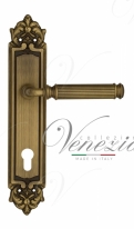 Ручка дверная на планке под цилиндр Venezia Mosca CYL PL96 матовая бронза