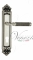 Ручка дверная на планке под цилиндр Venezia Mosca CYL PL96 натуральное серебро + черный