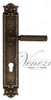 Ручка дверная на планке под цилиндр Venezia Mosca CYL PL97 античная бронза