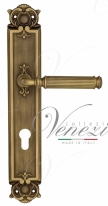Ручка дверная на планке под цилиндр Venezia Mosca CYL PL97 матовая бронза