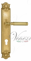 Ручка дверная на планке под цилиндр Venezia Mosca CYL PL97 полированная латунь