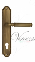 Ручка дверная на планке под цилиндр Venezia Mosca CYL PL98 матовая бронза