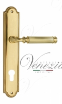 Ручка дверная на планке под цилиндр Venezia Mosca CYL PL98 полированная латунь