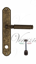Ручка дверная на планке с фиксатором Venezia Mosca WC-1 PL02 античная бронза