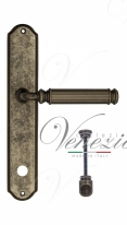 Ручка дверная на планке с фиксатором Venezia Mosca WC-1 PL02 античное серебро