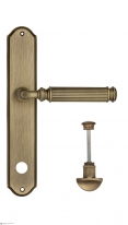Ручка дверная на планке с фиксатором Venezia Mosca WC-1 PL02 матовая бронза