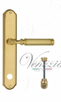Ручка дверная на планке с фиксатором Venezia Mosca WC-1 PL02 полированная латунь