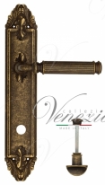 Ручка дверная на планке с фиксатором Venezia Mosca WC-2 PL90 античная бронза