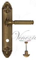Ручка дверная на планке с фиксатором Venezia Mosca WC-2 PL90 матовая бронза