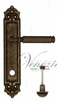Ручка дверная на планке с фиксатором Venezia Mosca WC-2 PL96 античная бронза