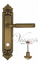 Ручка дверная на планке с фиксатором Venezia Mosca WC-2 PL96 матовая бронза