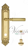Ручка дверная на планке с фиксатором Venezia Mosca WC-2 PL96 полированная латунь