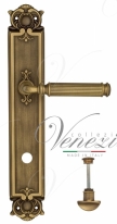 Ручка дверная на планке с фиксатором Venezia Mosca WC-2 PL97 матовая бронза