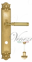 Ручка дверная на планке с фиксатором Venezia Mosca WC-2 PL97 полированная латунь