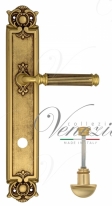 Ручка дверная на планке с фиксатором Venezia Mosca WC-2 PL97 французское золото + коричневый