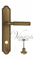 Ручка дверная на планке с фиксатором Venezia Mosca WC-2 PL98 матовая бронза