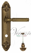 Ручка дверная на планке с фиксатором Venezia Mosca WC-4 PL90 матовая бронза