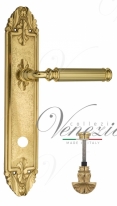 Ручка дверная на планке с фиксатором Venezia Mosca WC-4 PL90 полированная латунь
