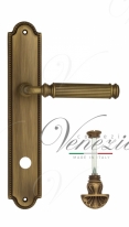 Ручка дверная на планке с фиксатором Venezia Mosca WC-4 PL98 матовая бронза