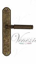Ручка дверная на планке проходная Venezia Mosca PL02 античная бронза