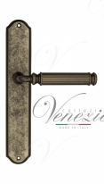 Ручка дверная на планке проходная Venezia Mosca PL02 античное серебро