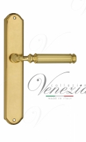 Ручка дверная на планке проходная Venezia Mosca PL02 полированная латунь