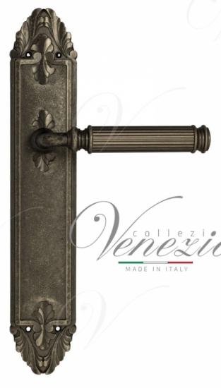 Ручка дверная на планке проходная Venezia Mosca PL90 античное серебро