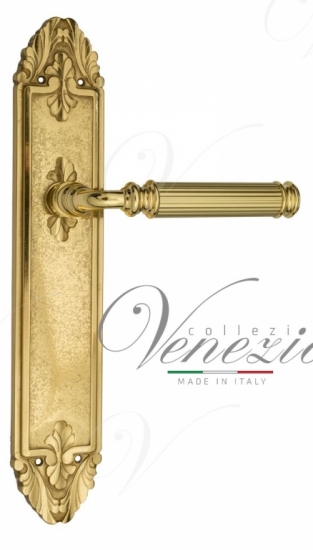 Ручка дверная на планке проходная Venezia Mosca PL90 полированная латунь