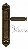 Ручка дверная на планке проходная Venezia Mosca PL96 античная бронза