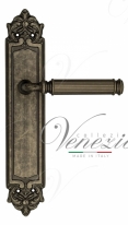 Ручка дверная на планке проходная Venezia Mosca PL96 античное серебро
