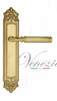 Ручка дверная на планке проходная Venezia Mosca PL96 полированная латунь