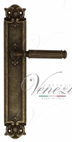 Ручка дверная на планке проходная Venezia Mosca PL97 античная бронза