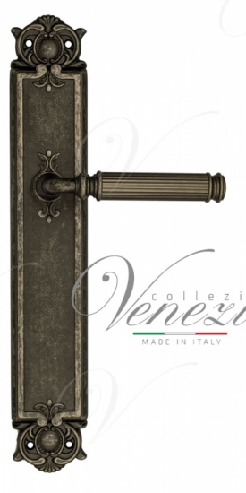 Ручка дверная на планке проходная Venezia Mosca PL97 античное серебро