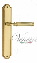 Ручка дверная на планке проходная Venezia Mosca PL98 полированная латунь