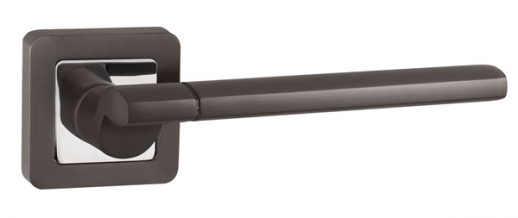 Ручка дверная на квадратной розетке Punto Galaxy QR GR/CP-23 графит/хром