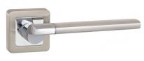 Ручка дверная на квадратной розетке Punto Galaxy QR SN/CP-3 матовый никель/хром