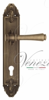 Ручка дверная на планке под цилиндр Venezia Callisto CYL PL90 матовая бронза